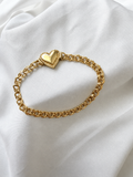 10K Yellow Gold Chinese Weave Heart Bracelet