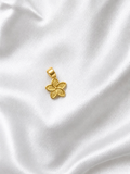 10K Yellow Gold Textured Plumeria Pendant