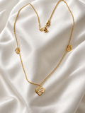 10K Yellow Gold Three Heart Infinity Necklace