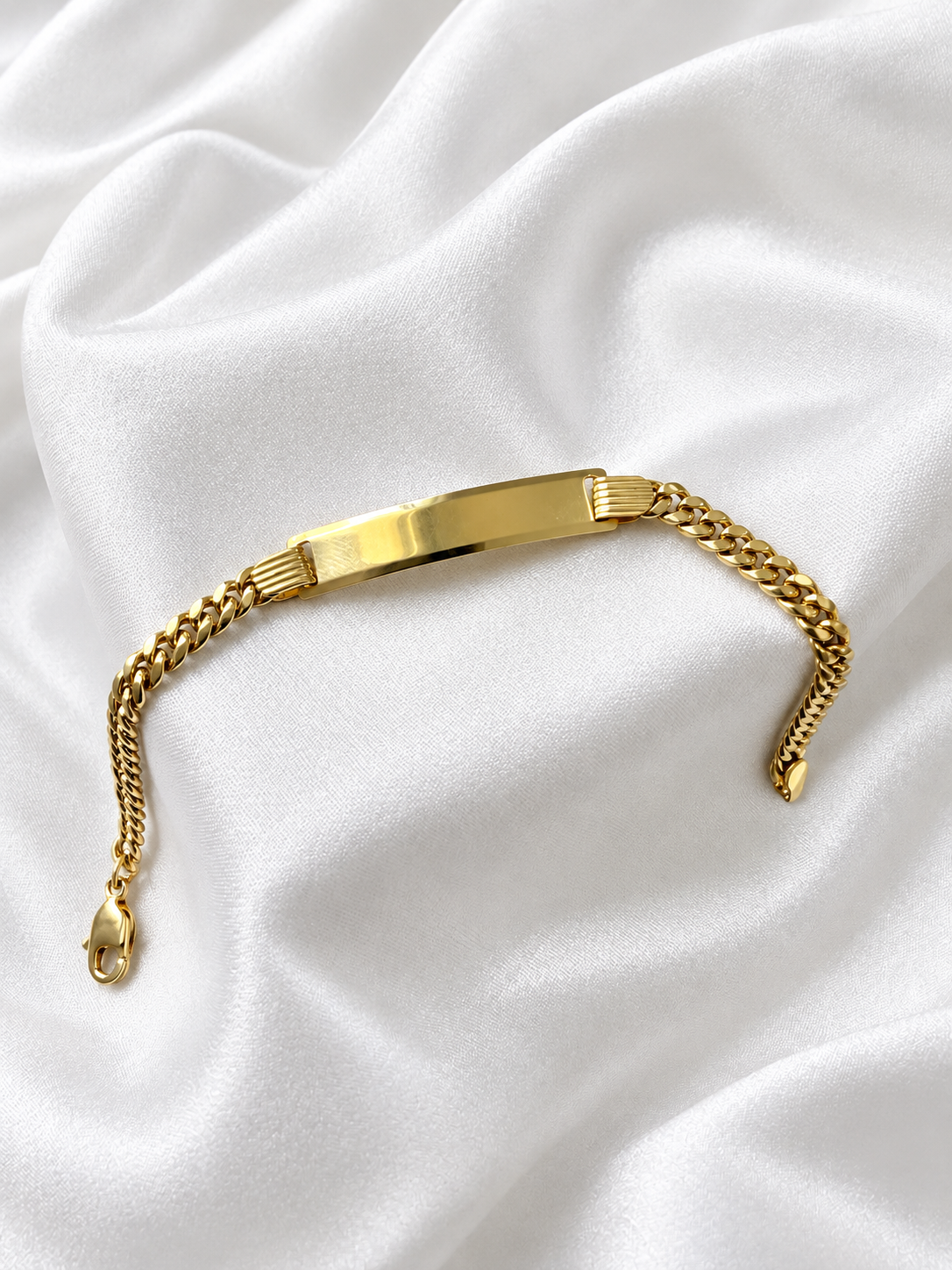 10K Yellow Gold Children's Cuban Link ID Bracelet