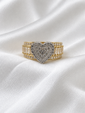 10K Yellow Gold Princess Heart CZ Ring