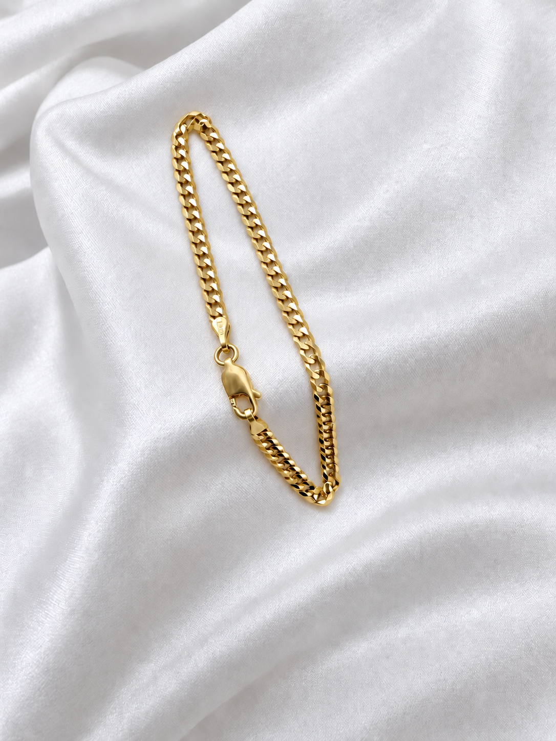 10K Yellow Gold Diamond-Cut Hammered Cuban Link Bracelet