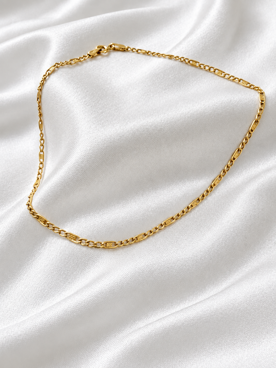 10K Yellow Gold Valentino Link Anklet